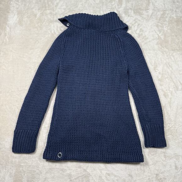 VTG Ralph Lauren Rare Hand Knit Sweater Navy Blue Woven Anchor Size S Nautical - Picture 5 of 8
